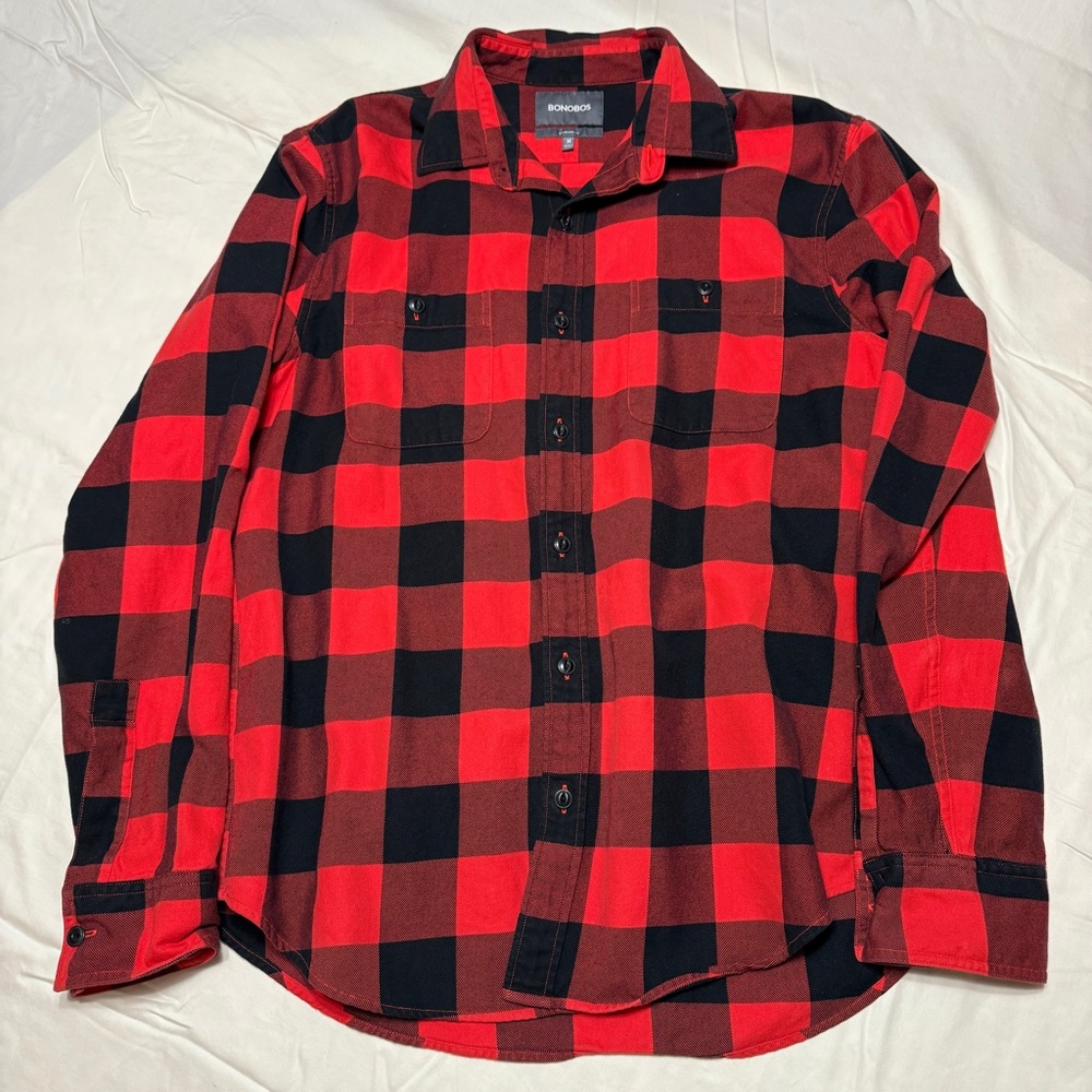Bonobos Red and Black Plaid Men's Shirt